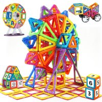 优彼磁力片积木玩具优比磁力片百变提拉积木早教益智磁性积木78片