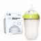 COMOTOMO可么多么硅胶奶瓶(250ml，绿色）奶嘴流量为二滴 适合3-6个月宝宝 250绿独立送手柄送3滴一盒