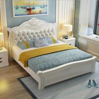 床 实木床 简约时尚欧式床 双人床 1.8米1.5米高箱储物床 抽屉 框架软包主卧床 可定制2.0*2.2米