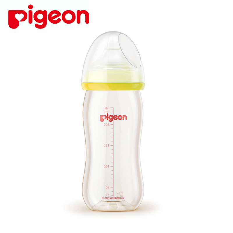 Pigeon/贝亲 PPSU奶瓶 自然实感宽口径奶瓶160ml /240ml AA75黄色240ml