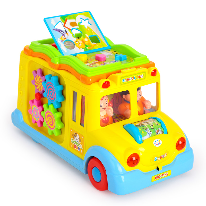 汇乐玩具796益智玩具796智育校园巴士儿童男孩汽车玩具车