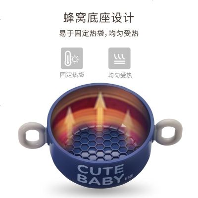 日康(rikang)儿童餐具辅食碗 宝宝餐具保温碗 不锈钢婴儿碗 RK-C1006蓝色