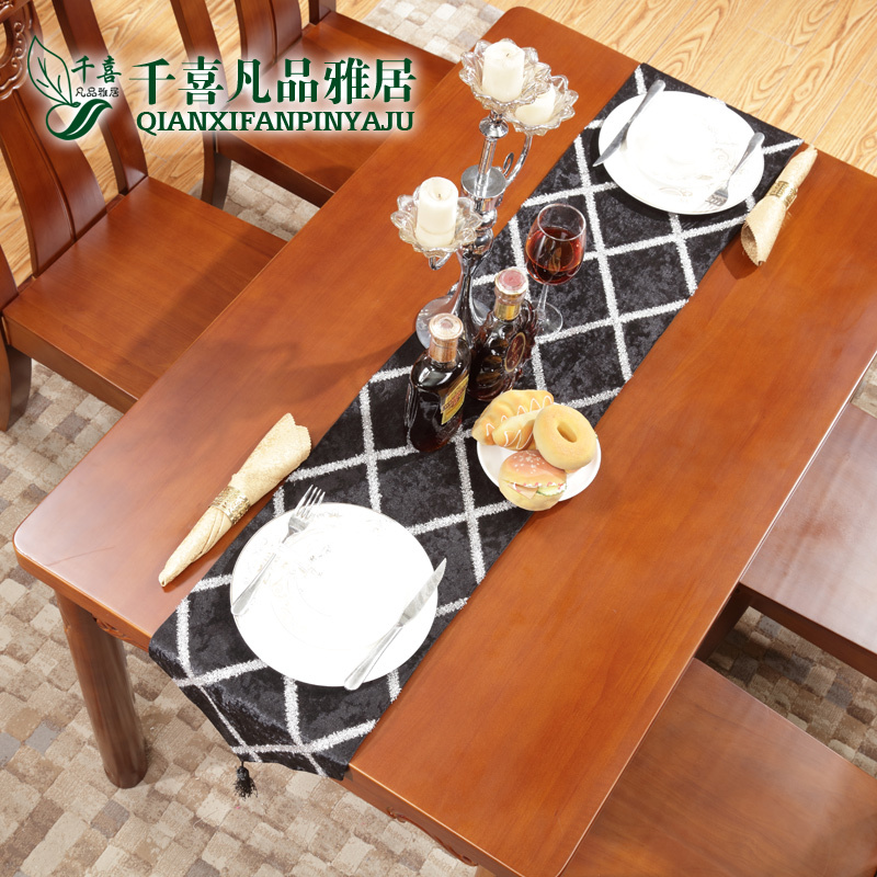 千喜凡品雅居 小户型实木餐桌餐台 西餐桌椅组合 现代中式饭桌家具