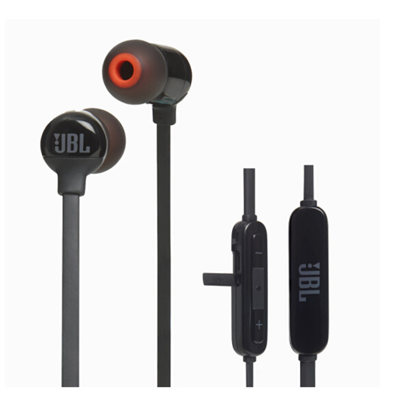 JBL T110BT 无线运动蓝牙耳机无线跑步耳机 入耳塞式线控耳机低音 黑色