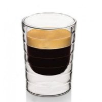 莱珍斯85ml双层耐热玻璃螺纹杯咖啡杯奶杯红酒杯公办室茶杯果汁杯