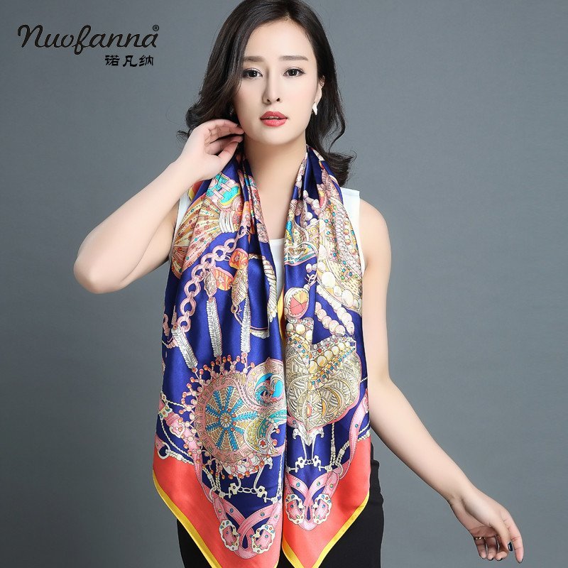 蚕丝丝巾女士大方巾气质白领春秋冬丝巾