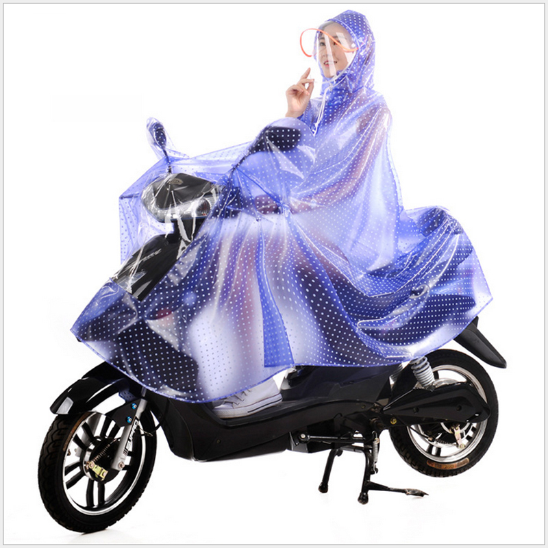 淘尔杰TAOERJ雨衣 电动车摩托车单人雨衣加大加厚雨披 头盔式可拆卸帽檐雨衣 骑行雨衣 PVC材料多色可选