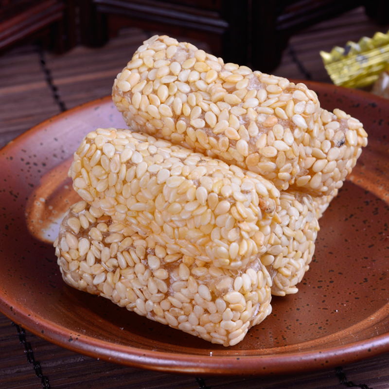 【中华特色】高邮馆 绿叶牌扬州牛皮糖塑盒装多口味 400g 松子仁味 华东