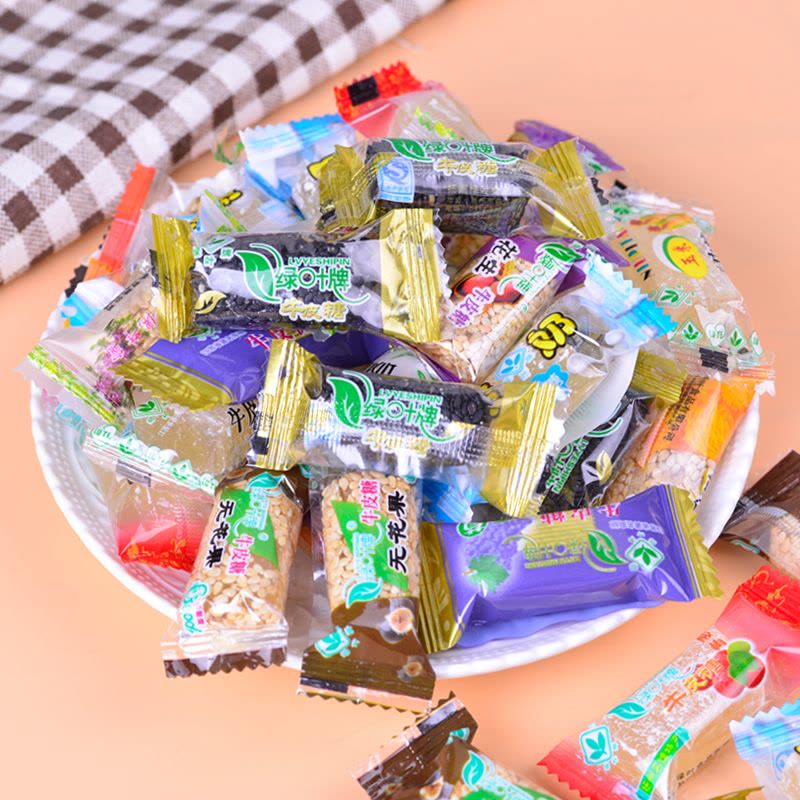 [中华特色]高邮馆 绿叶牌 扬州牛皮糖金卡盒装混合十种口味300g喜糖果 华东图片
