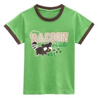 男童短袖T恤(草绿色猫咪印花)15FSXB05(10)