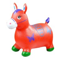 网童奇贝儿童跳跳鹿充气小红马动物玩具加厚防爆 送气泵送小篮球