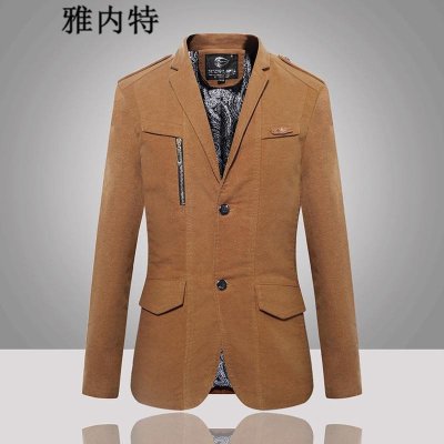 雅内特2015男西服时尚拉链装饰修身商务西装外套XC1085138#15878