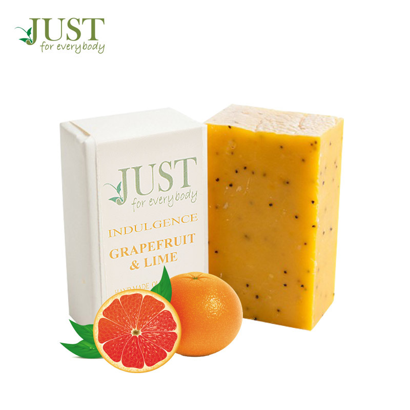 英国JUST SOAP手工皂 西柚柠檬去角质皂 洁面沐浴皂100g 含多种植物精油 100%天然成分