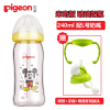 贝亲(PIGEON)婴儿宽口玻璃奶瓶240ml配L号自然实感奶嘴 适合6个月以上宝宝宽口径玻璃奶瓶 迪士尼彩绘限量版