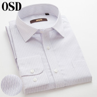 OSD奥斯迪春季新款男士衬衫长袖修身条纹商务休闲百搭衬衣