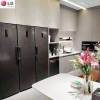 LG 黑色彩色嵌冰嵌入式冰箱698升 F/A409MC 隐藏式内嵌式橱柜定制超薄大容量变频风冷无霜左右开门颜色可选