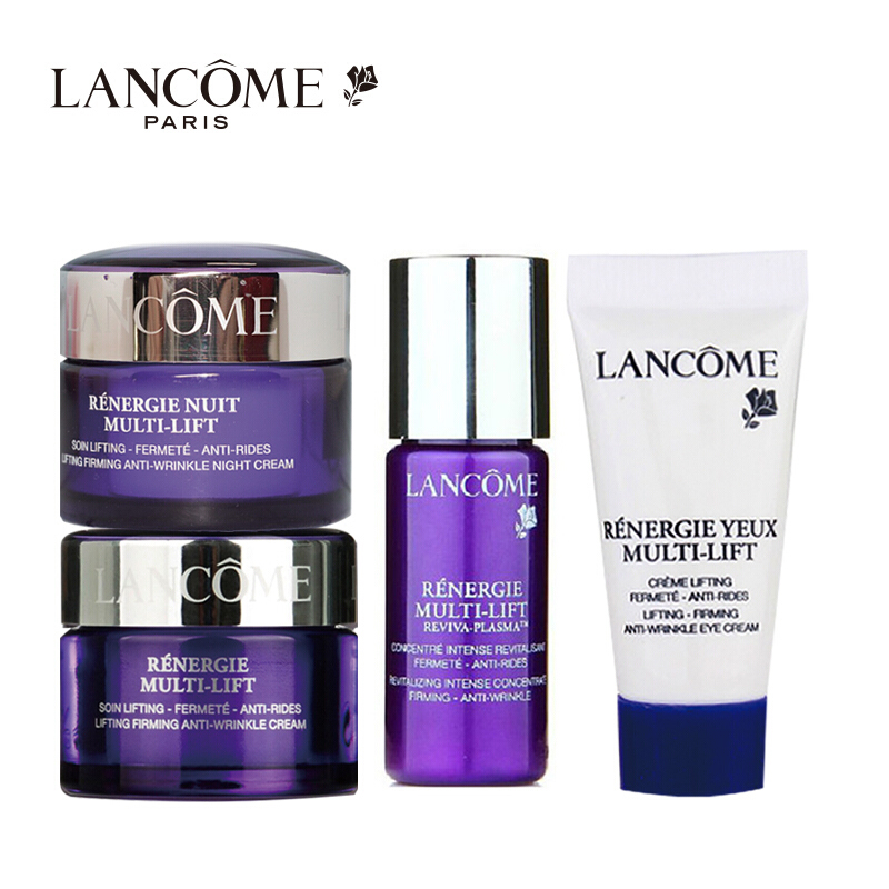 兰蔻(lancome) 兰蔻新立体塑颜紧致修护系列 小样护肤套装 新塑颜修护4件套(面霜+晚霜+眼霜+精华)