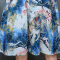 歌诺瑞丝2017夏季女装新款韩版修身显瘦大码两件套水墨印花棉麻连衣裙女6006