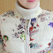 歌诺瑞丝2017冬季女装新款韩版修身显瘦立领短款印花棉服外套女6889