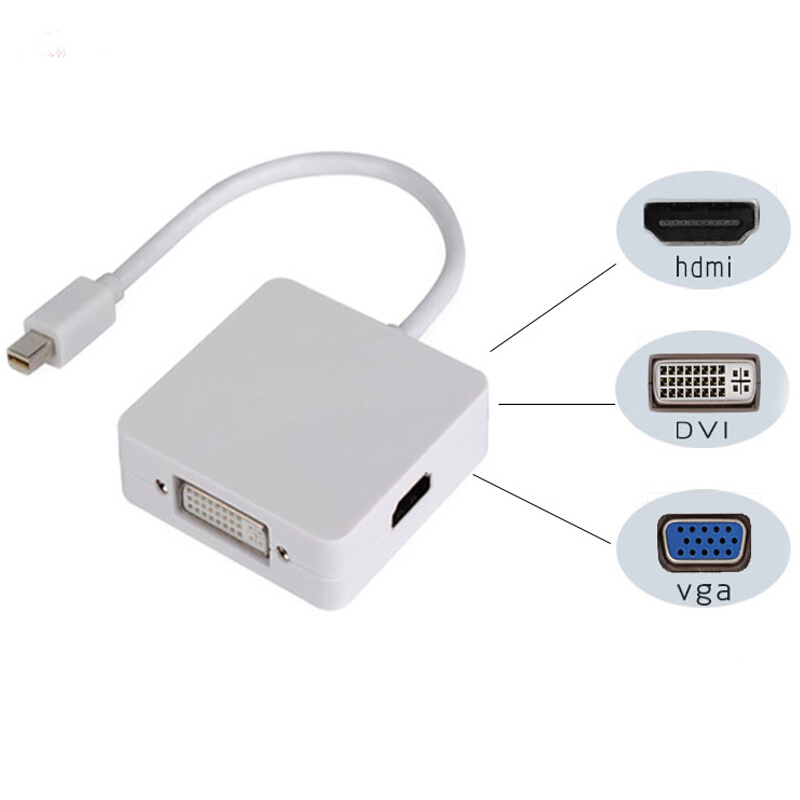 纽米 mini dp转vga hdmi dvi转换线 苹果笔记本imacbook电脑 雷电接口连接投影仪 高清电视转换器