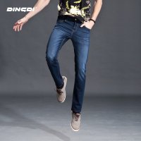 鼎的(Dingdi)夏季新款弹力男士牛仔裤时尚商务直筒修身休闲青年男装牛仔长裤中腰
