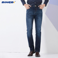 鼎的(Dingdi)2016男装新款牛仔裤男士直筒弹力修身款百搭韩版潮男式中腰长裤子