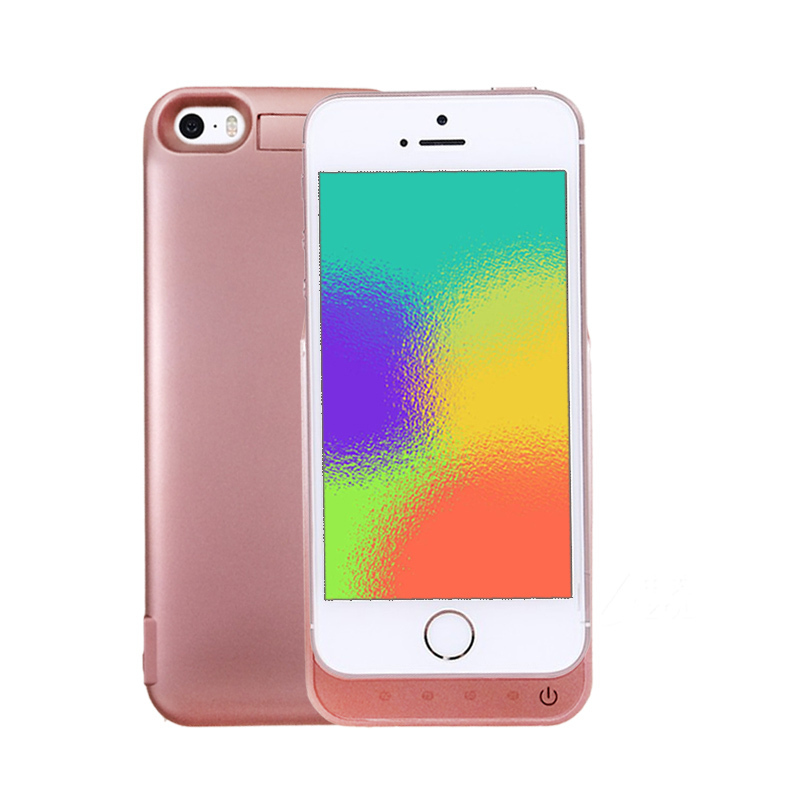 鸿伟科 iPhone5S/SE背夹电池4200毫安便携无线充电宝 适用于苹果5 SE/5s/5通用-玫瑰金