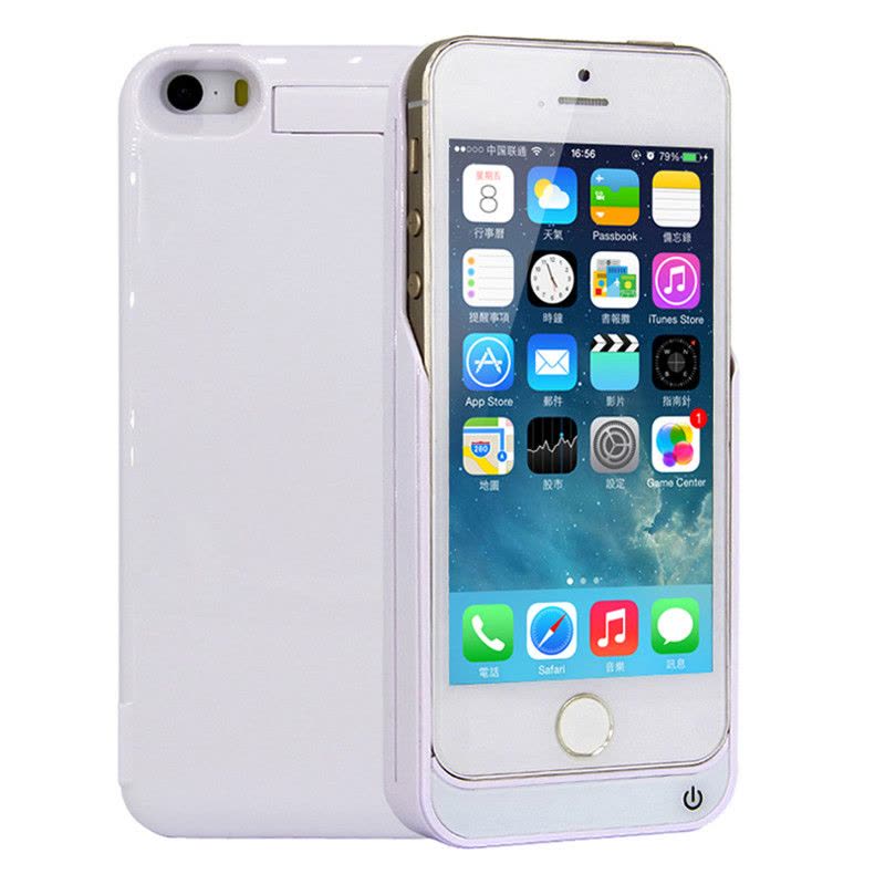 鸿伟科 iPhone5S/SE背夹电池4200毫安便携无线充电宝 适用于苹果5 SE/5s/5通用-白色图片