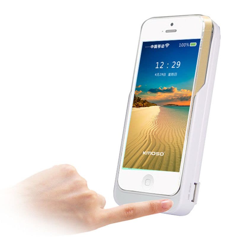 鸿伟科 iPhone5S/SE背夹电池4200毫安便携无线充电宝 适用于苹果5 SE/5s/5通用-白色图片