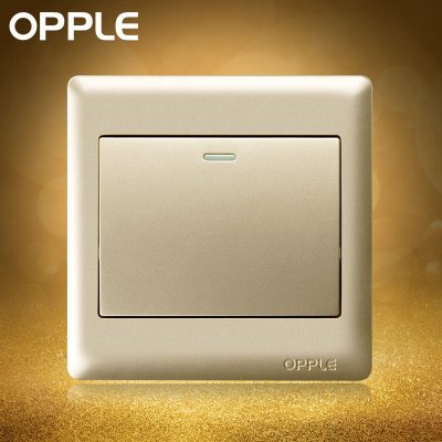 OPPLE欧普照明 86型金色双控双极开关面板 一开双控开关插座面板
