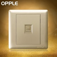 OPPLE欧普照明 86型金色网线网络接口插孔插座 电脑插座面板