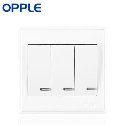 OPPLE欧普照明 86型电工面板墙壁开关插座防漏电安全 三开双控