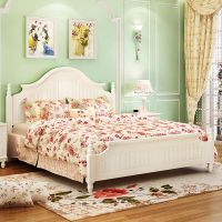 古卡罗 床 韩式床双人儿童床 1.8米实木欧式高箱公主田园板式卧室床