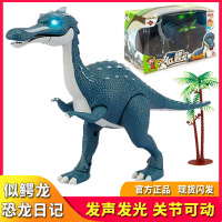 恐龙日记仿真似鳄龙战车软胶变形电动男孩儿童玩具发声发光