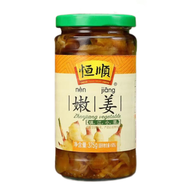 恒顺酱菜嫩姜375g*1瓶 酱菜咸菜腌制泡菜小菜