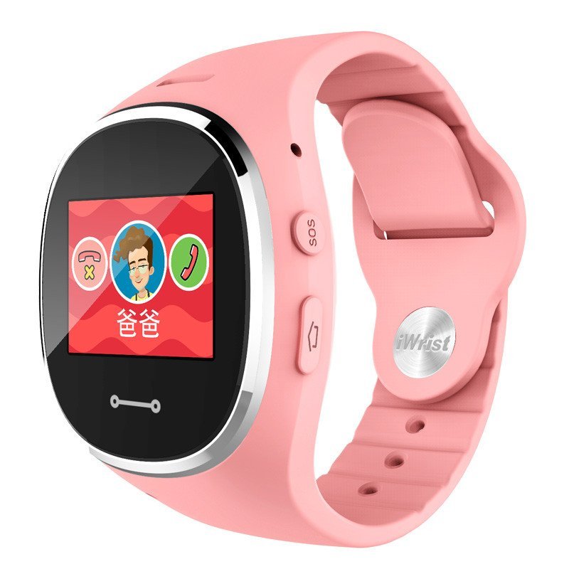 iwrist儿童智能手表手机 GPS定位 防丢防水 360度防护 彩色触屏 造就小天才 粉色