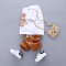 儿童纯棉套装夏季新款2019韩版猫头鹰短袖两件套儿童卫衣套装宝宝衣服棉821