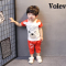 童套装夏季新款2019韩版纯棉麻子熊短袖套装两件套中小童宝宝棉男童17B09