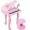儿童大电子琴男孩女孩大钢琴麦克风玩具可充电小孩音乐琴6岁-12岁宝宝生日礼物 公主粉