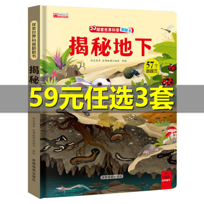 揭秘地下 揭秘系列儿童3d立体翻翻书 3-6-10岁少儿百科全书大百科 小学生认知早教科普绘本 探秘探索地下世界儿童书籍