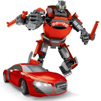 立健 儿童启蒙益智拼装积木男孩玩具拼插塑料积木变形机器人汽车模型