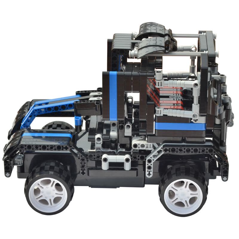 立健 积木玩具遥控车 儿童益智拼装拼插积木汽车模型 铁骨图片