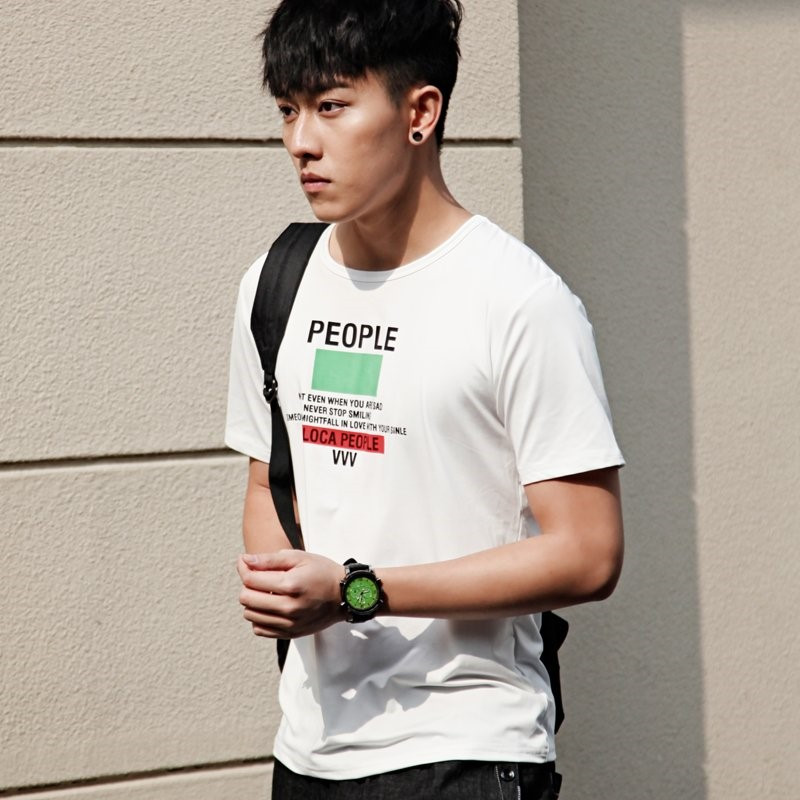 【爆款】男士短袖T恤纯色-印花2PK