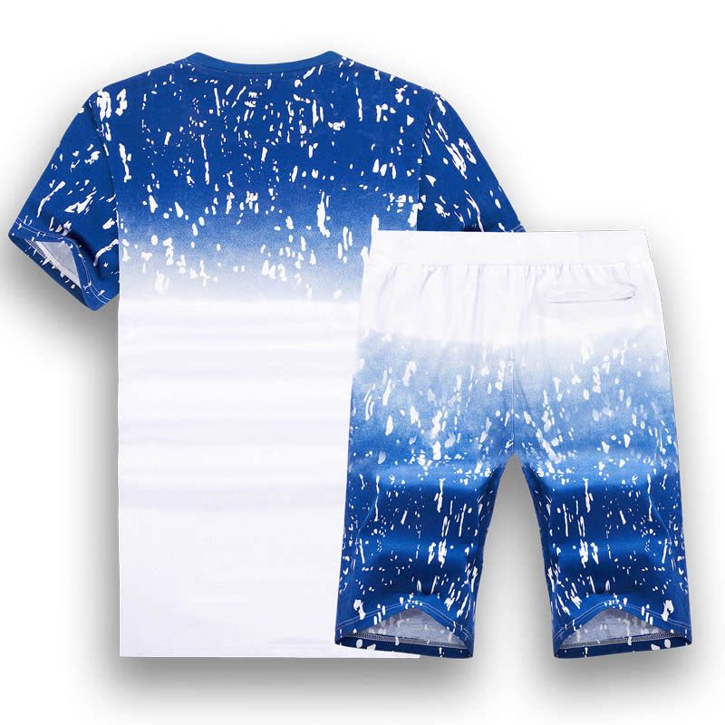 2019夏装套装新款休闲短袖T恤+短裤套装夏季运动套装883图片