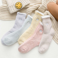 VEACOW [5双装]加厚袜子女加绒保暖袜中筒睡眠家居袜地板袜成人月子袜产后