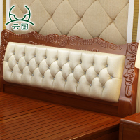 云图家具 欧式床厚实橡胶木床 实木床双人现代1.8米高箱床欧式