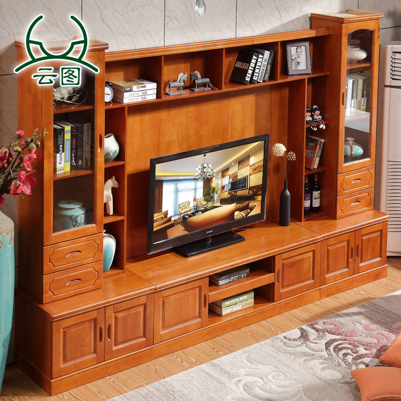 云图家具 新中式实木电视柜组合客厅简约电视机柜HTL_2801#