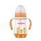 盟宝婴儿宽口径PPSU奶瓶带把手 儿童防摔耐高温PPSU水壶240ml橙色