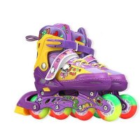 户外运动2016款撞色型可调的儿童透气全闪光溜冰鞋轮滑鞋