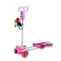 户外运动 儿童四轮蛙式滑板车 可升降折叠带音乐闪光熊猫蛙式童车